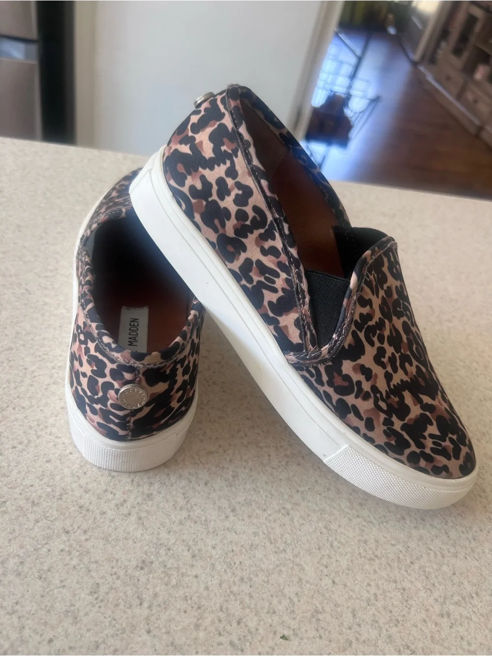 Steve Madden Leopard Print Slip-On Sneakers - Brown & Black